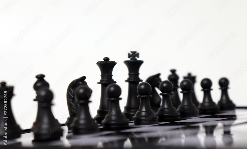 Chess board and chess horses. Chess board and chess horses.