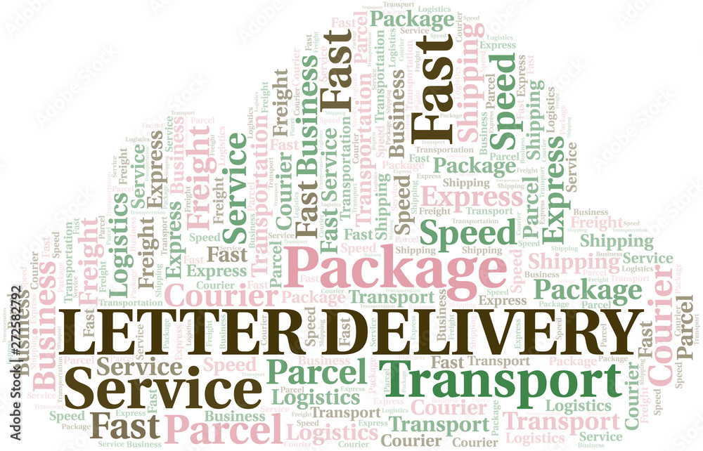 Fototapeta premium Letter Delivery word cloud. Wordcloud made with text only.