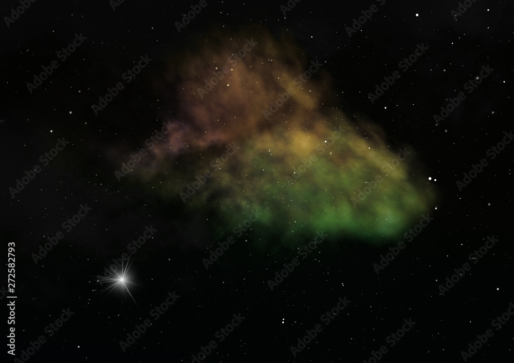 Fototapeta premium Small part of an infinite star field. 3D rendering