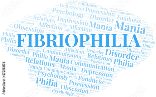 Fibriophilia word cloud. Type of Philia.