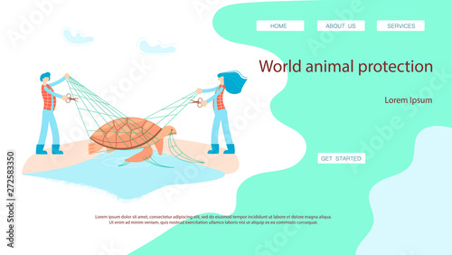 World rare animal protection landing page website