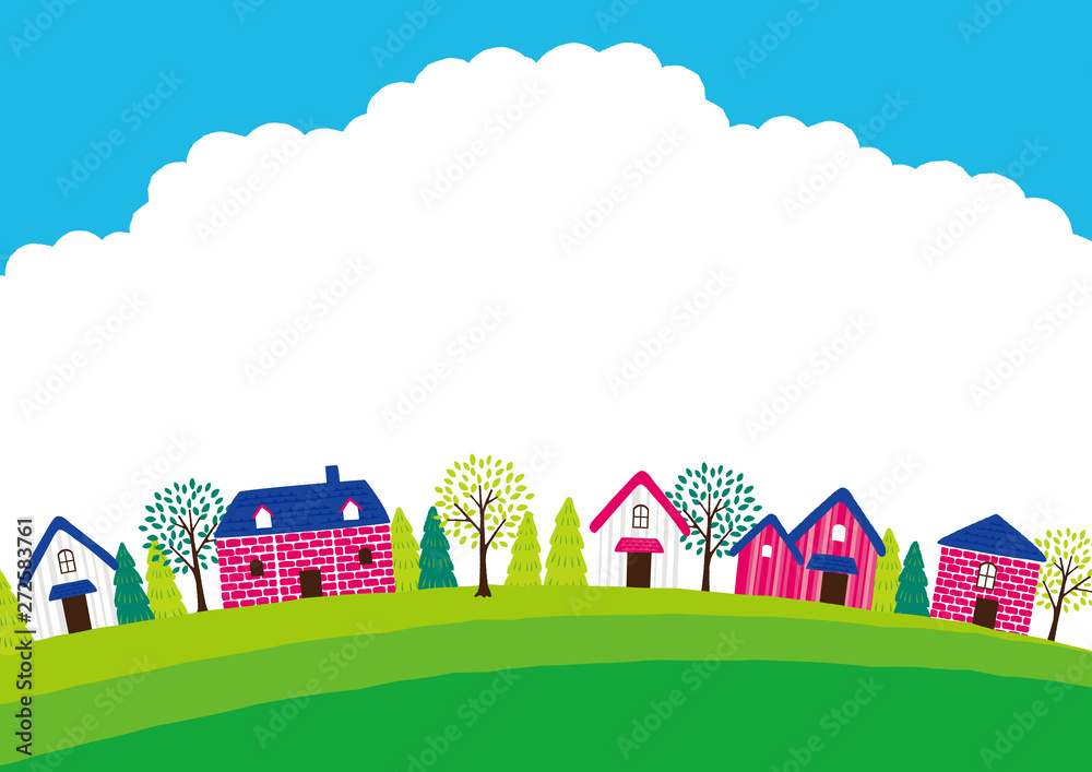 家 風景イラスト 町並み Stock Vector Adobe Stock