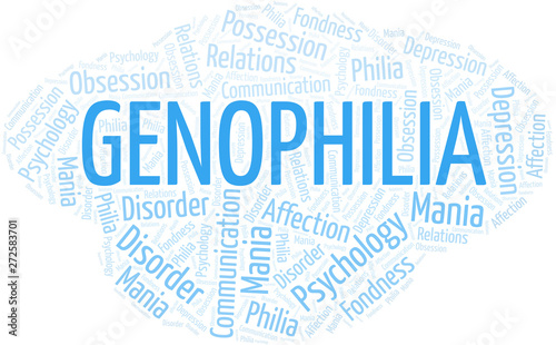 Genophilia word cloud. Type of Philia.