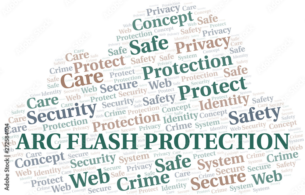 Arc Flash Protection word cloud. Wordcloud made with text only. Arc Flash Protection word cloud. Wordcloud made with text only.