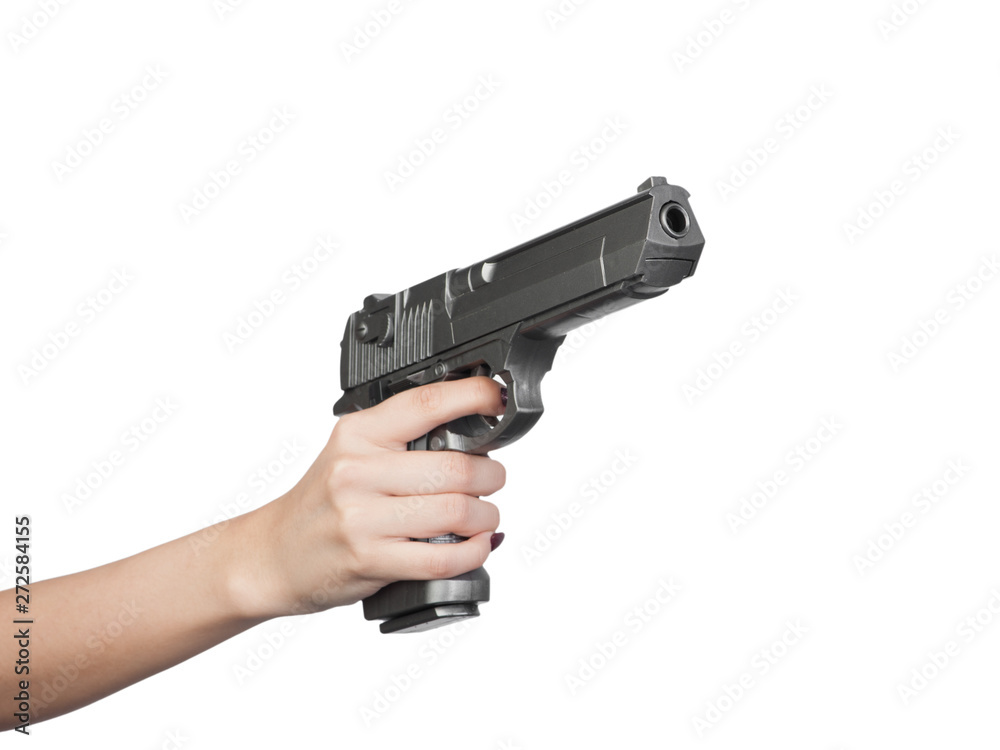 Pistol in female hand Pistol in female hand