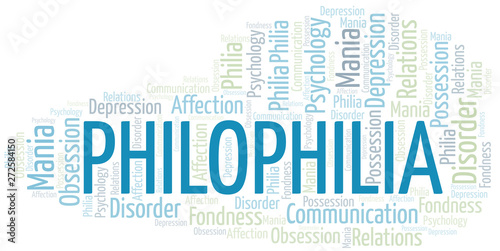 Philophilia word cloud. Type of Philia.