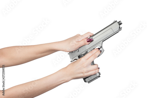 Pistol in female hand