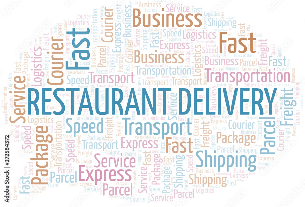 Restaurant Delivery word cloud. Wordcloud made with text only.