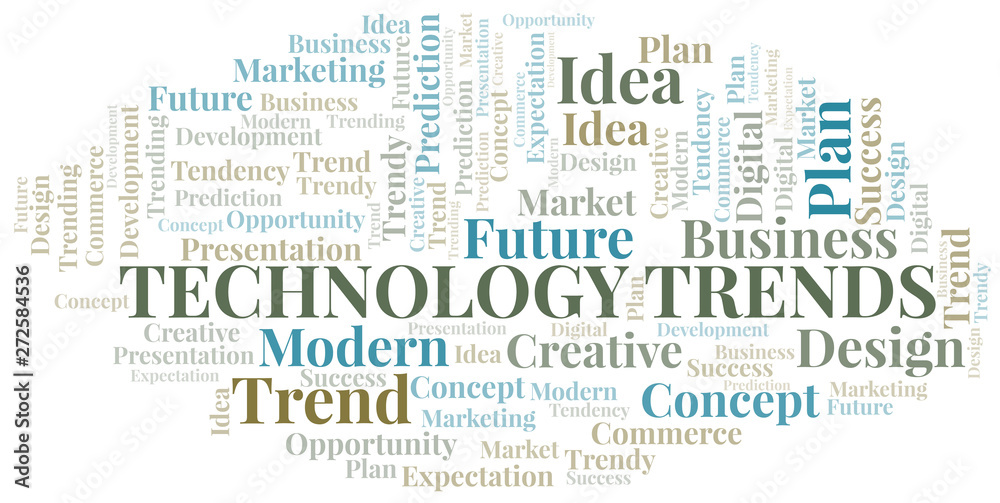 Technology Trends word cloud. Wordcloud made with text only. Technology Trends word cloud. Wordcloud made with text only.