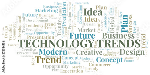 Technology Trends word cloud. Wordcloud made with text only.