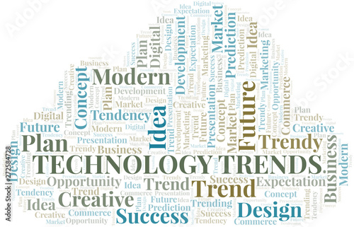 Technology Trends word cloud. Wordcloud made with text only.