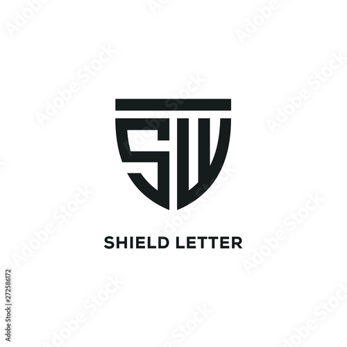 SW Logo Design WS Shield Letter Base Highe Quality Logo Design