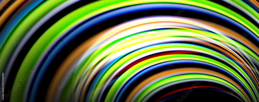 Fototapeta premium Fluid color waves with light effects, vector abstract background