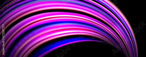 Fluid color waves with light effects, vector abstract background