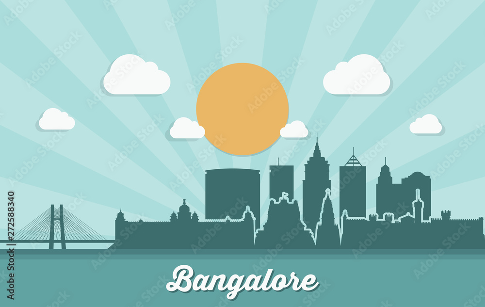 Bangalore skyline - India - vector illustration - Vector