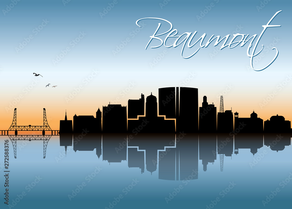 Fototapeta premium Beaumont skyline - Texas, United States of America, USA
