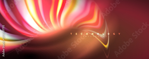 Fluid color rainbow style wave abstract background, techno modern design on black