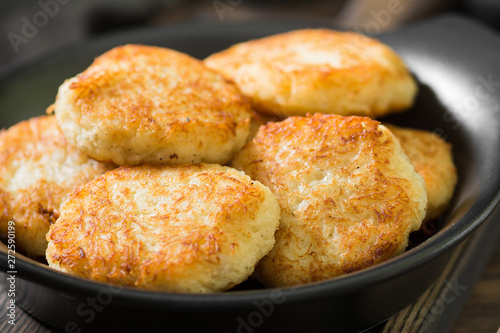 Potato pancakes. Vegetable fritters, latkes, draniki - popular dish in many countries 