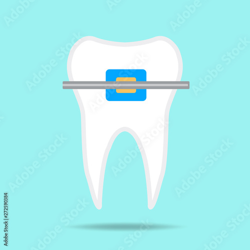 tooth wear brace on the blue background