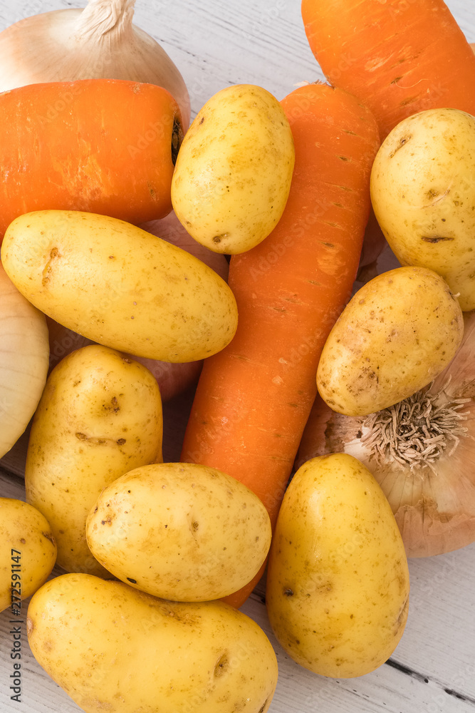 Six Golden Scottish Grown Onions, Some Potatoes and Three Carrots One of your Five a day in Healthy Eating. Six Golden Scottish Grown Onions, Some Potatoes and Three Carrots One of your Five a day in Healthy Eating.