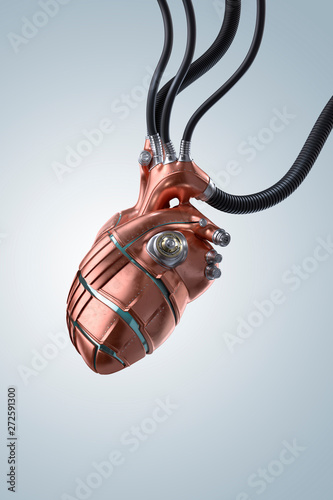 Artificial heart copper - portrait