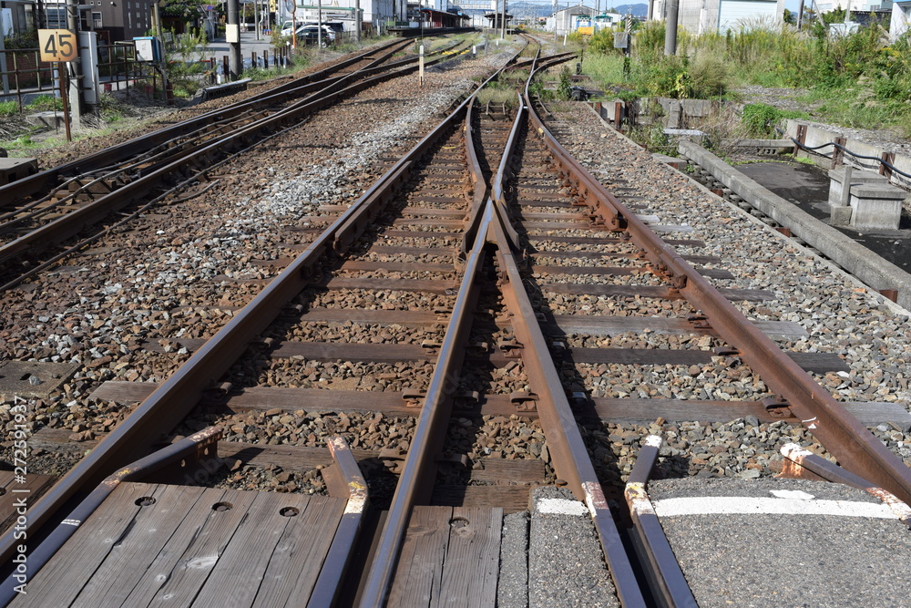 鉄道線路の分岐ポイント