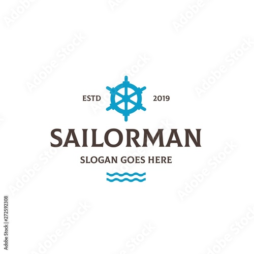 Vintage ship wheel logo design inspiration