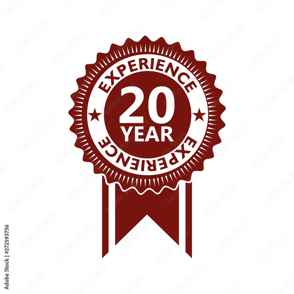 Fototapeta premium Twenty Year experience label seal, 20 year experience