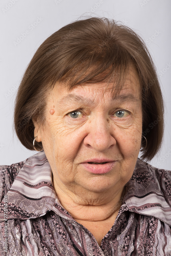Portrait of an elderly surprised woman Portrait of an elderly surprised woman