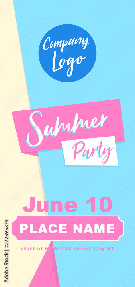 Summer Party DL size flyer banner concept Summer Party DL size flyer banner concept