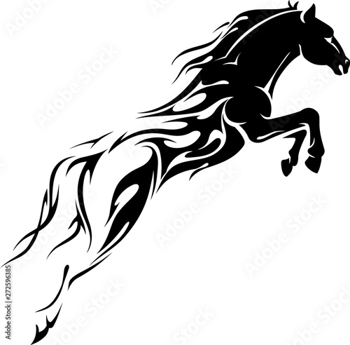 Horse Leap, Abstract Flame Lower Body