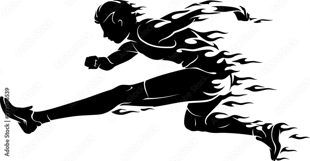 Hurdle Male Race, Abstract Speed Trail Flame Hurdle Male Race, Abstract Speed Trail Flame