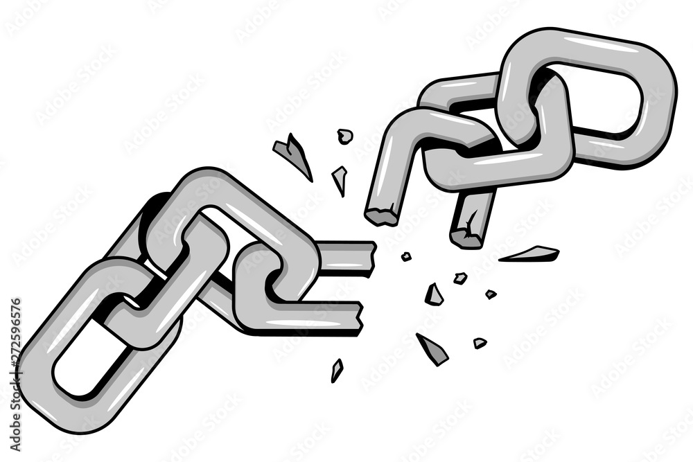 Breaking chain vector cartoon illustration isolated on a white background.  Stock Vector | Adobe Stock
