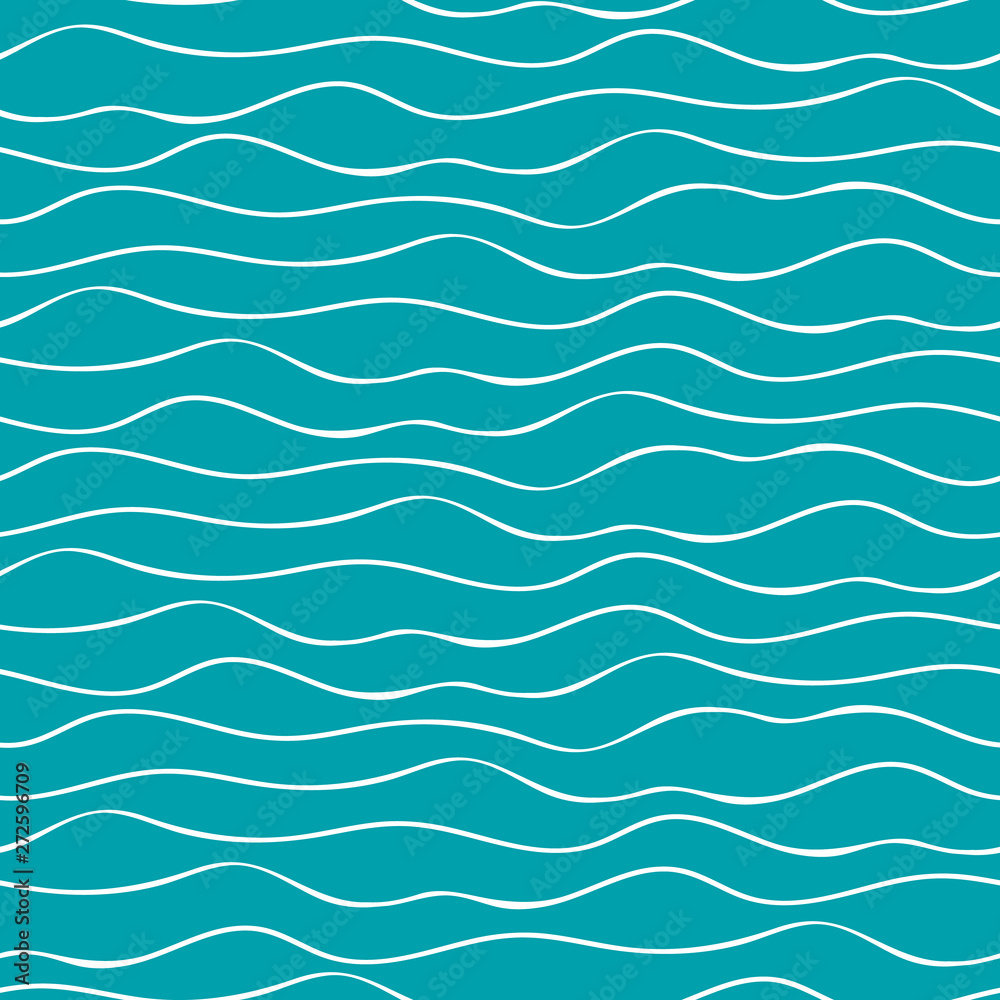 Abstract hand drawn doodle sea waves. Seamless geometric vector pattern on ocean blue background. Great for marine themed products, spa, wellness, beauty, stationery, giftwrap Abstract hand drawn doodle sea waves. Seamless geometric vector pattern on ocean blue background. Great for marine themed products, spa, wellness, beauty, stationery, giftwrap