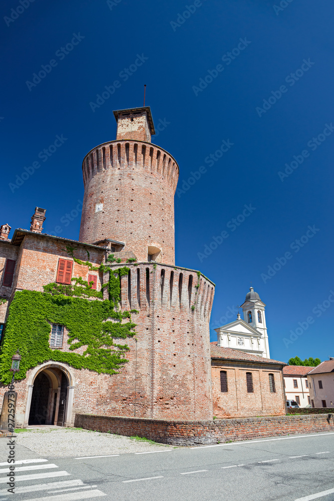 External view of the Castle of Sartirana, in Lomellina in Italy