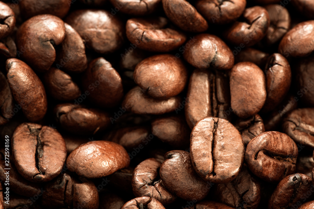 Fototapeta premium coffee beans on burlap background