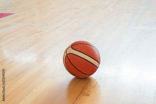Basket ball on the floor. © Sanja