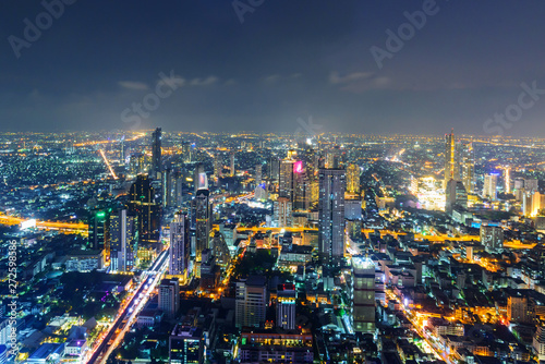 High view of city with lighting in night time
