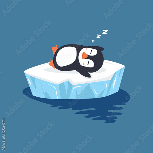 penguin sleeping on ice floe