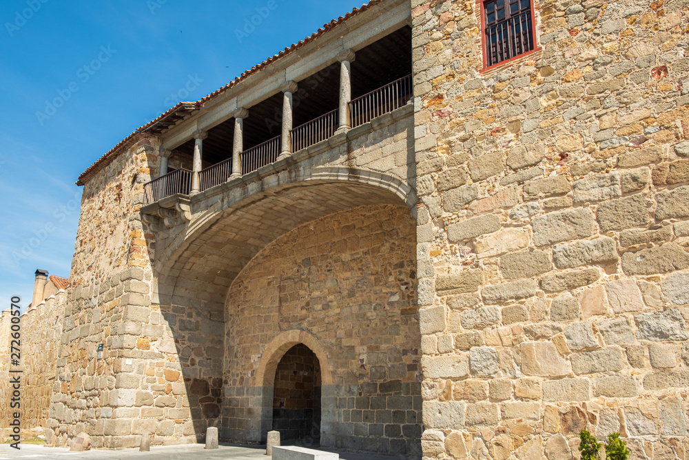 Walls surrounding Spanish city of Avila, puerta del rastro o la estrella