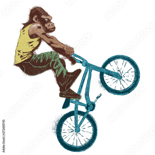 Monkey bmx rider