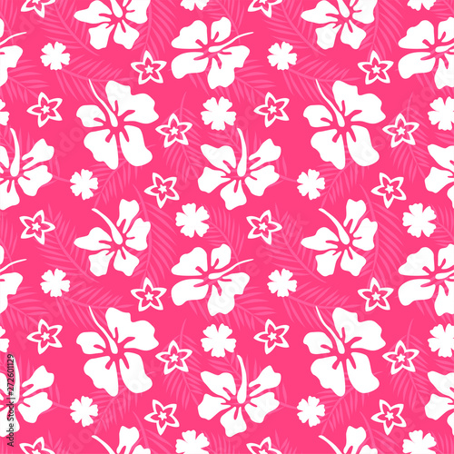 Hibiscus flower Seamless pattern background