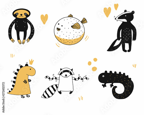 Funny Animal Stickers Set photo