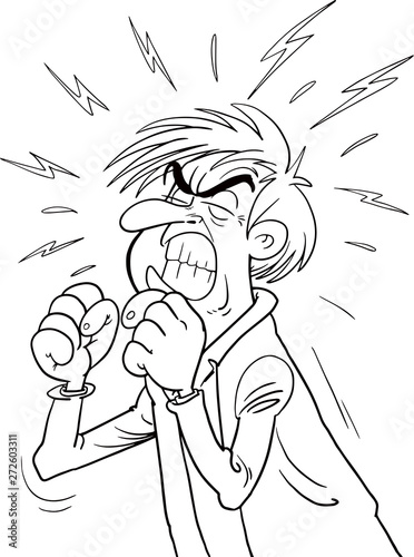 Anger. The evil man expresses his negative emotions