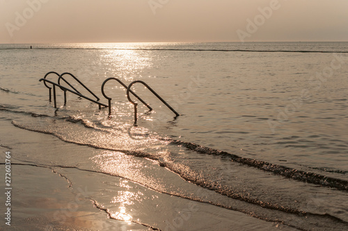 Sunset at the empty beach.