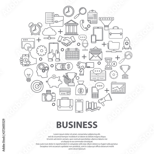 Business centre vector concept. For web site, print design, business card.
