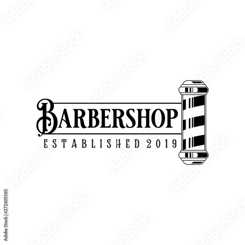 Vector Barber shop vintage logo isolated on a white background
