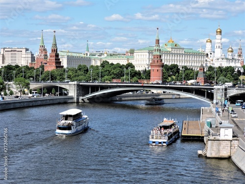 view of moscow kremlin and river