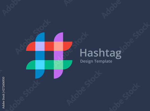Hashtag symbol logo icon design template elements