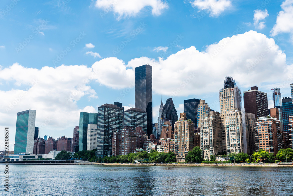 East River and the Manhattan skyline in New York City, USA East River and the Manhattan skyline in New York City, USA
